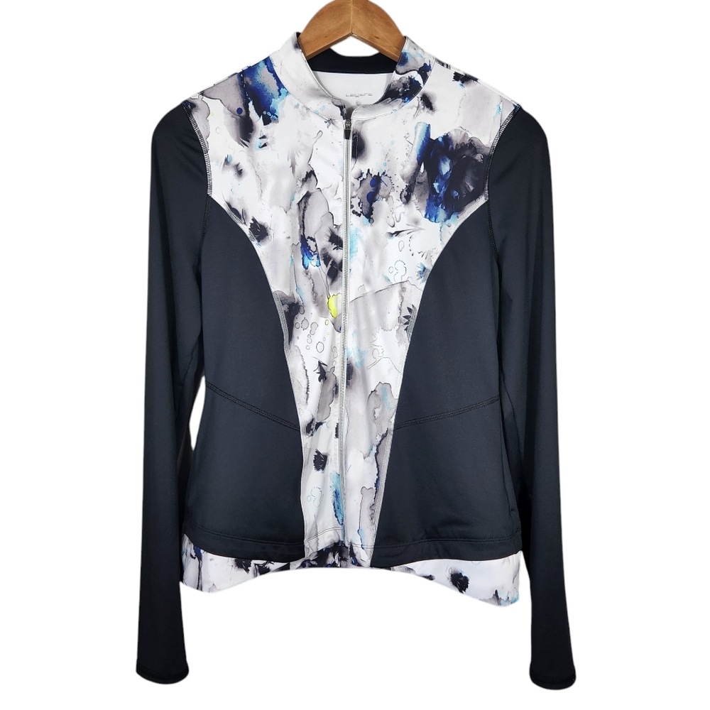 Layer 8 Performance Jacket Watermark Print Athletic Full Zip Up Sz S